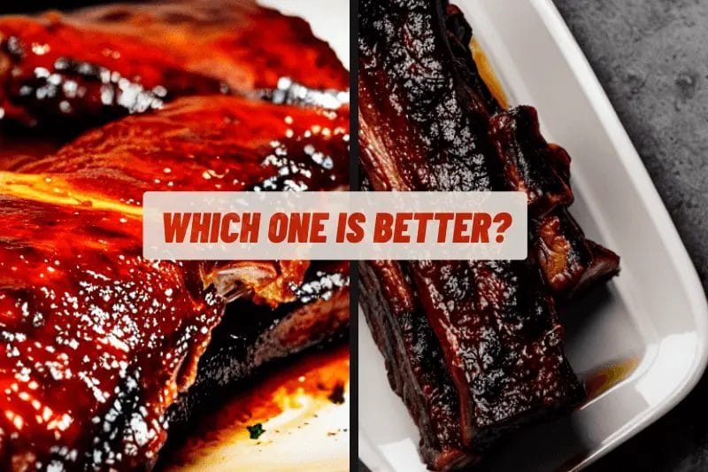 Discuss beef ribs vs pork ribs